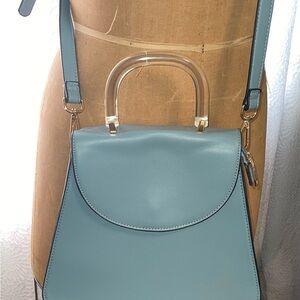 Vegan leather blue cross body purse